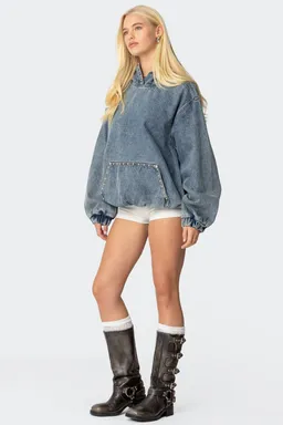 Buzo denim tachas marney de Edikted en Buzos y Sweaters para argentina