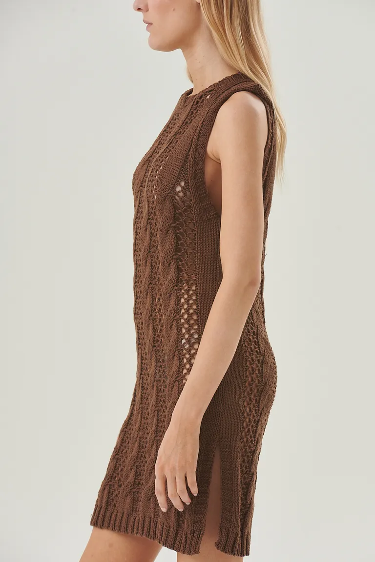 Vestido de verano sin mangas de estilo bohemio con textura calada de Sweet en Vestidos para argentina