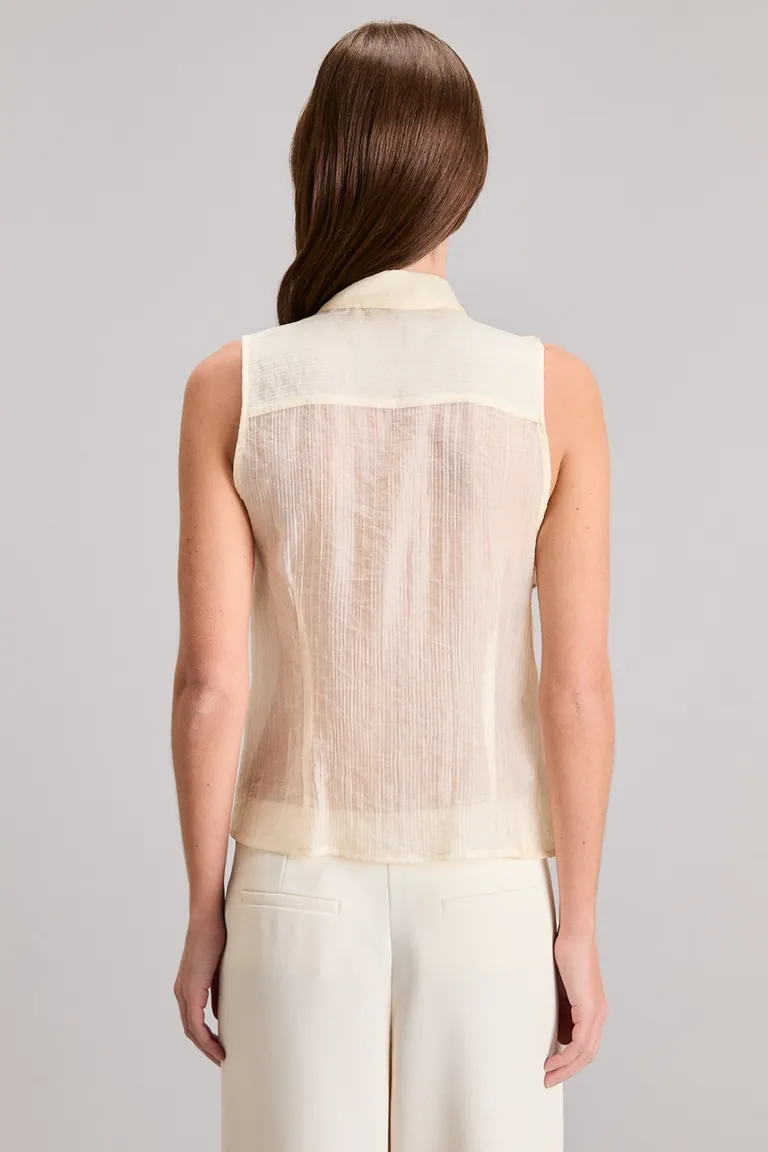 Camisa de organza blanca con volantes y botones a tono para mujer de Kosiuko en Camisas para argentina