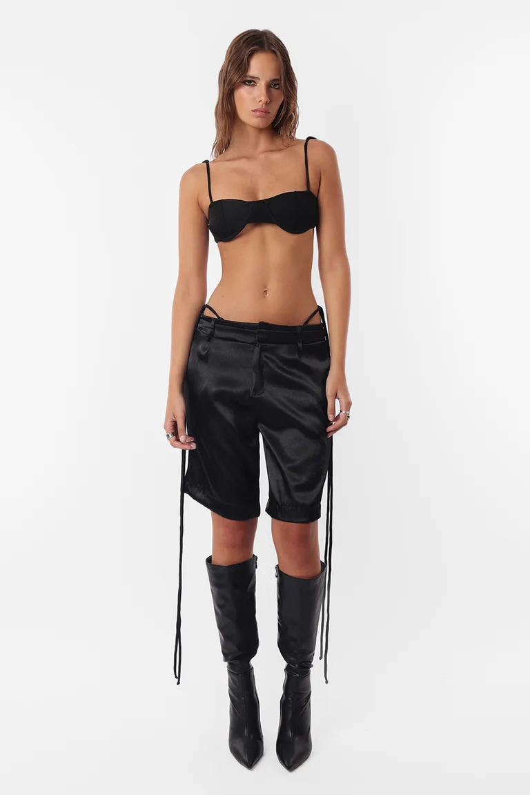 Conjunto de bikini negro con detalles brillantes y lazos para mujer de Top White en Swimwear y Beachwear para argentina