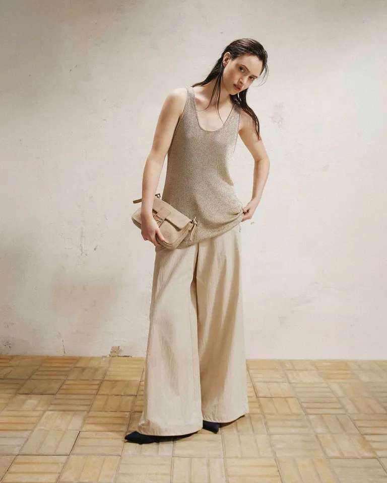 Pantalón oversize de tiro medio con detalles en botones de Prüne en Pantalones para argentina