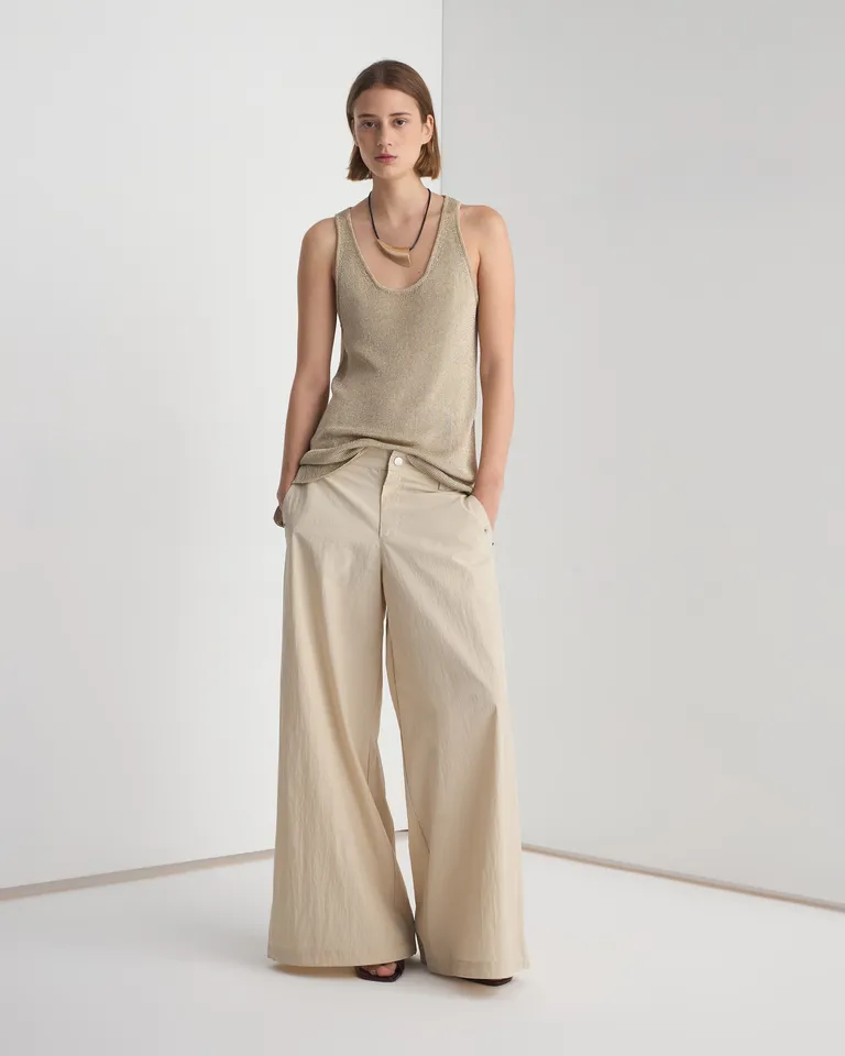 Pantalón oversize de tiro medio con detalles en botones de Prüne en Pantalones para argentina