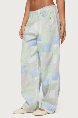 Jeans baggy tiro bajo patchwork de Edikted en Pantalones para argentina