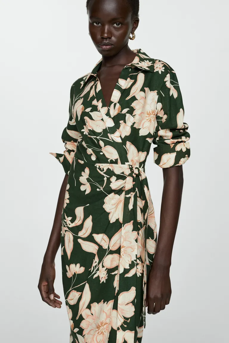 Vestido camisero lino con lazo de Mango en Vestidos para argentina