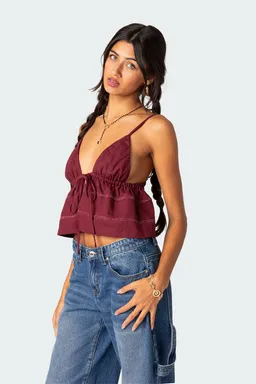 Musculosa algodón lazada frontal de Edikted en Tops para argentina