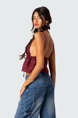 Musculosa algodón lazada frontal de Edikted en Tops para argentina
