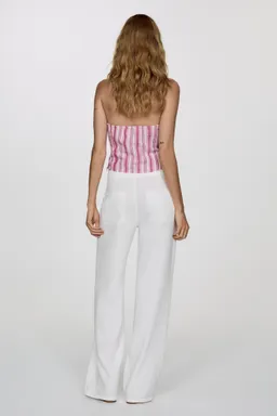 Pantalón lino con lazo de Mango en Pantalones para argentina