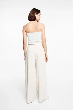 Pantalón lino wideleg de Mango Teen en Pantalones para argentina