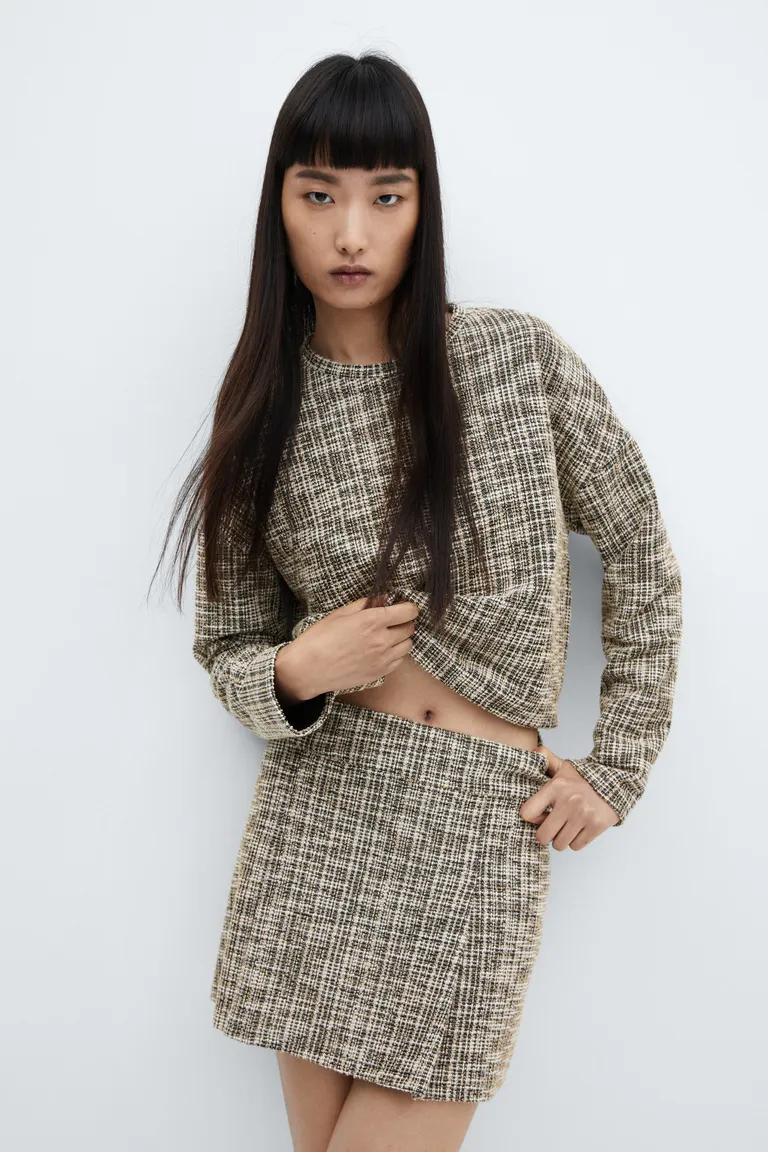 Falda tweed jaspeada de Mango en Faldas para argentina
