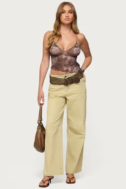 Top mesh bordado asimétrico de Edikted en Tops para argentina