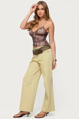 Top mesh bordado asimétrico de Edikted en Tops para argentina