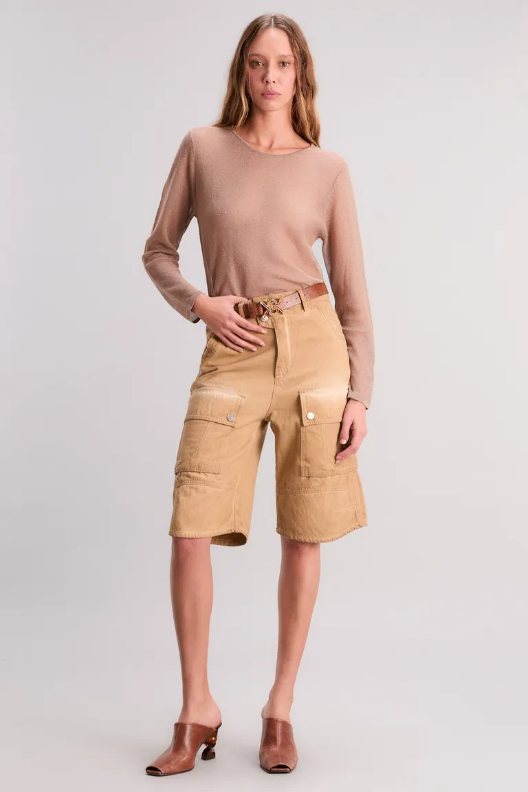 Bermudas de Algodón con Bolsillos Cargo en Tono Arena de Kosiuko en Shorts para argentina