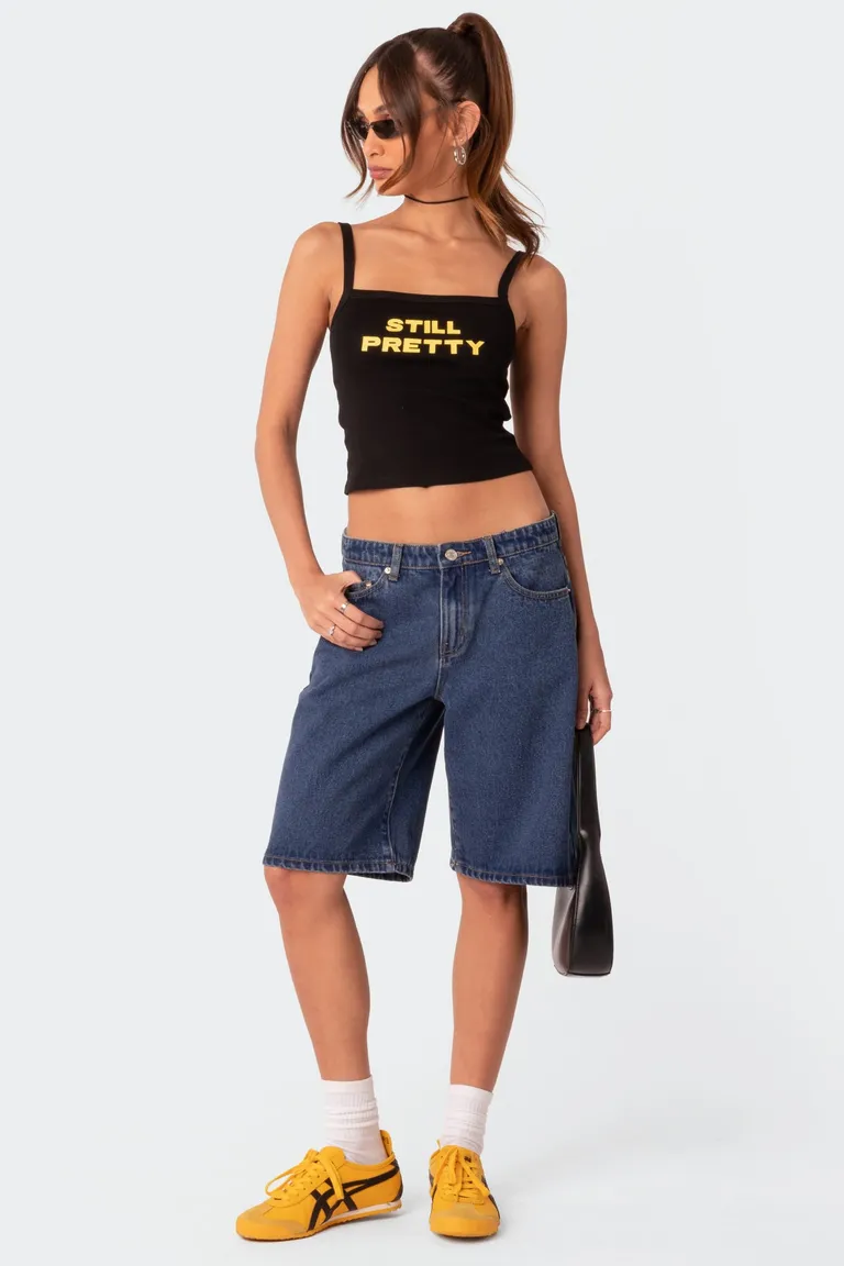 Bermudas denim tiro bajo oversized de Edikted en Shorts para argentina