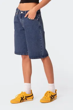 Bermudas denim tiro bajo oversized de Edikted en Shorts para argentina