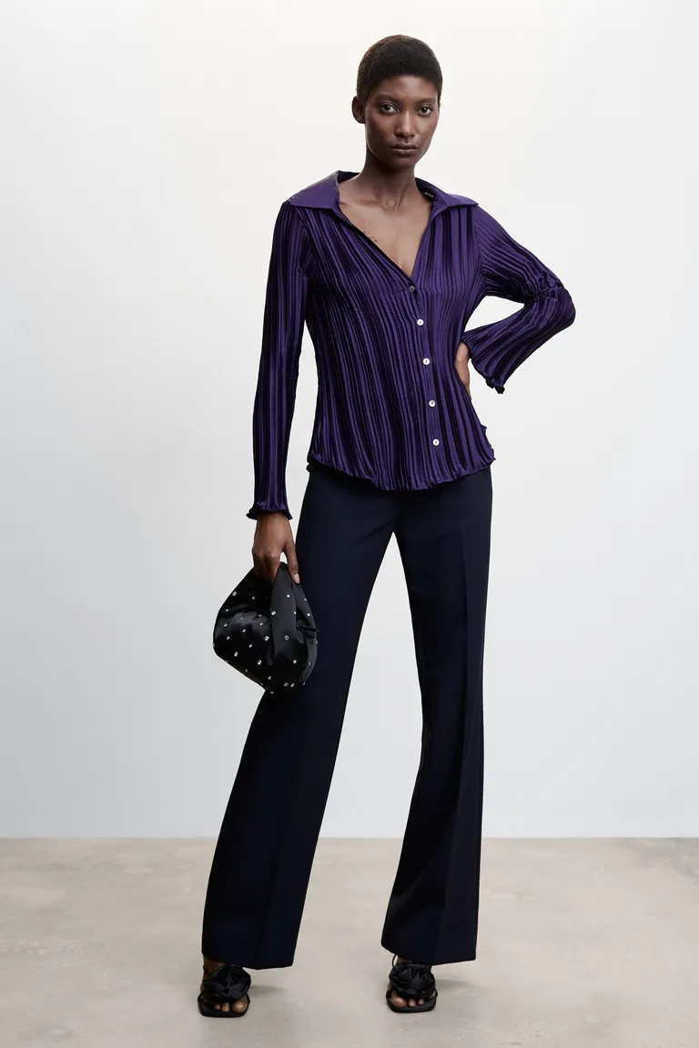 Camisa plisada satinada de Mango en Camisas para argentina