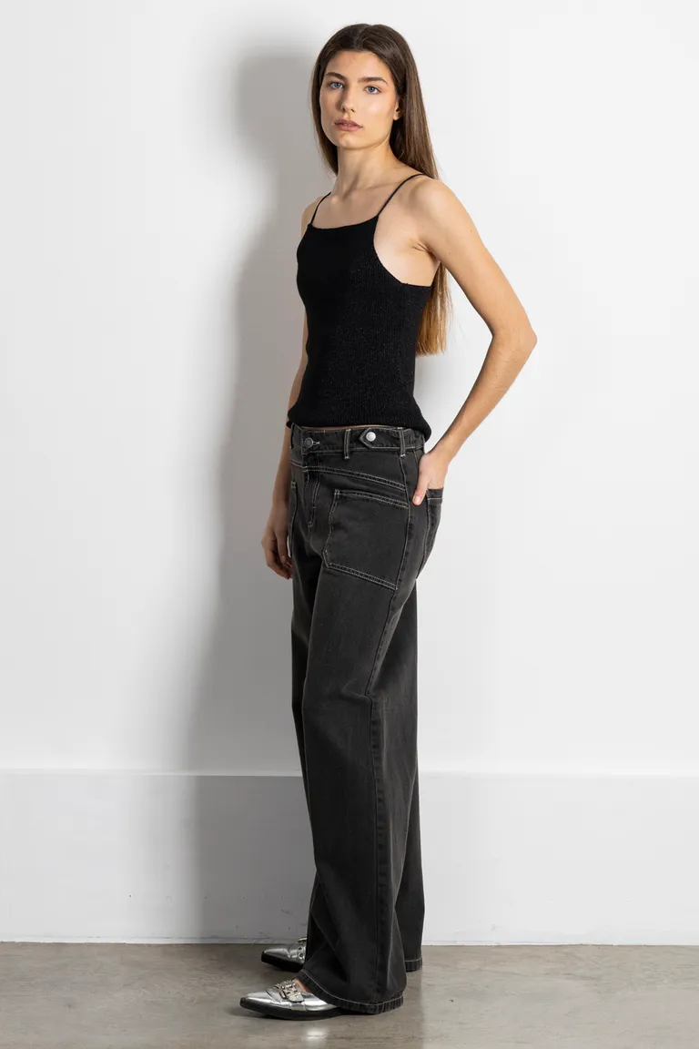 Musculosa negra de hilo con detalles en lurex y canelon de Kill en Buzos y Sweaters para argentina