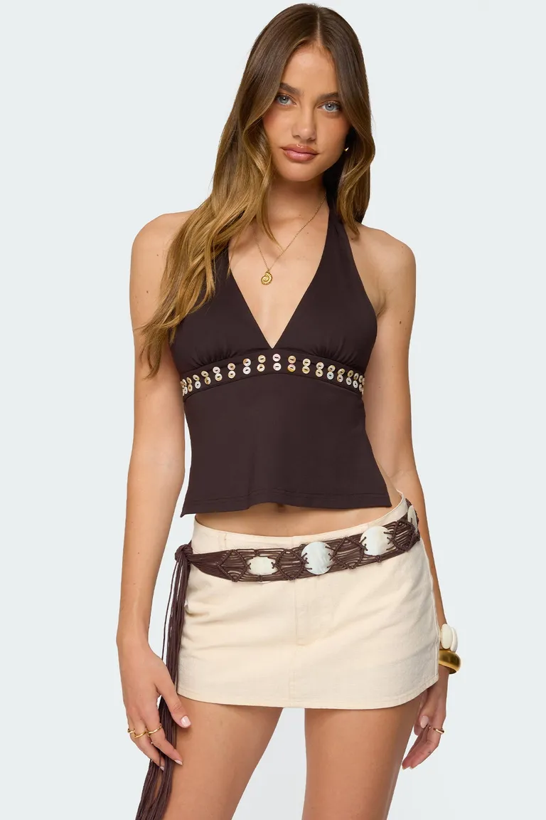 Halter pearlsy espalda descubierta de Edikted en Tops para argentina