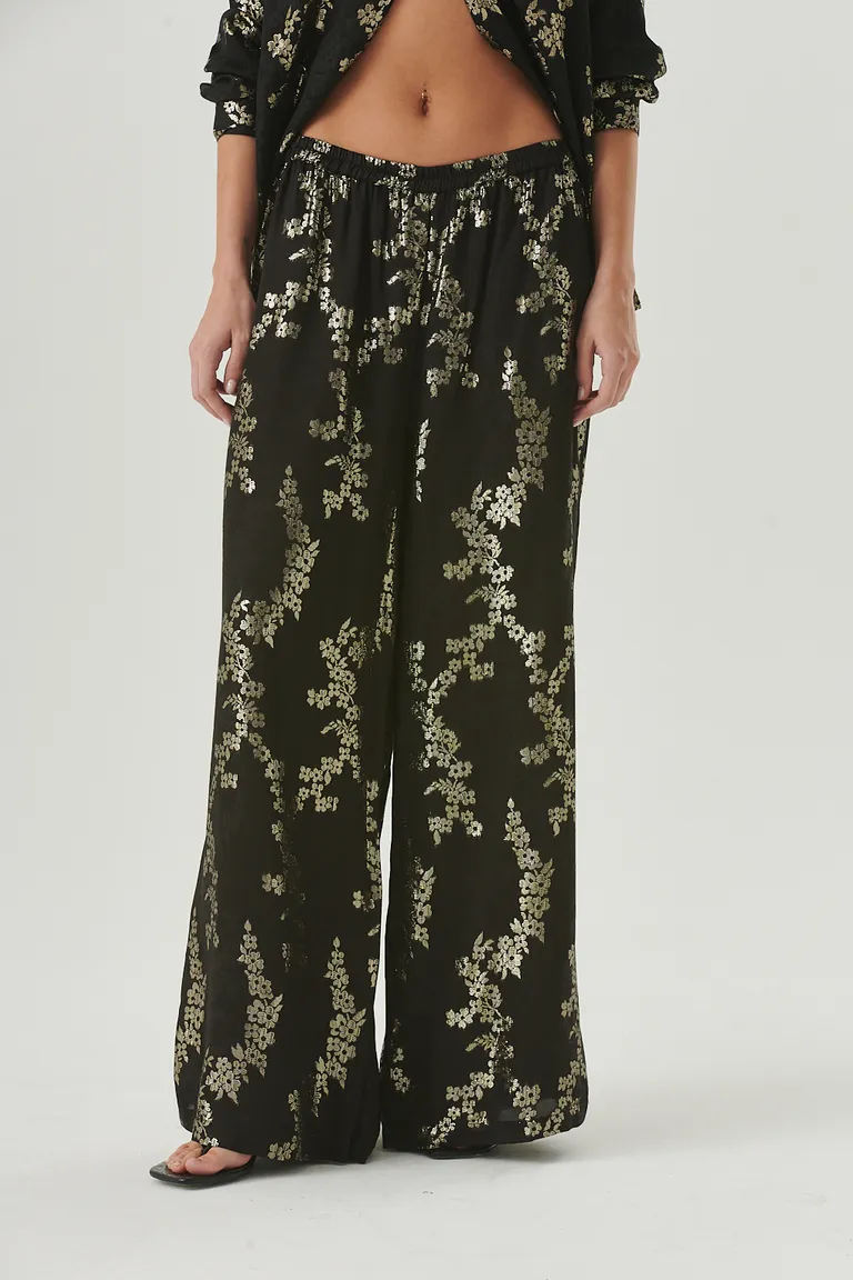 Pantalón floral de viscosa y poliamida con diseño elegante y silueta estilizada de Sweet en Pantalones para argentina
