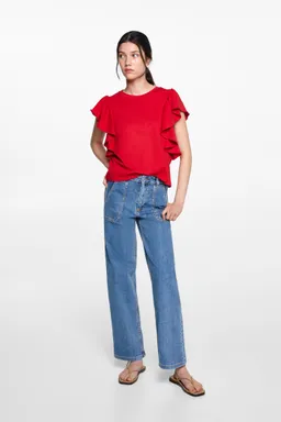 Remera algodón con volantes de Mango Teen en Remeras para argentina