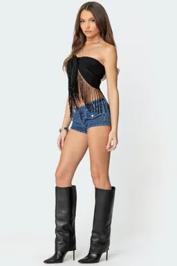 Top jenna lentejuelas con flecos de Edikted en Tops para argentina