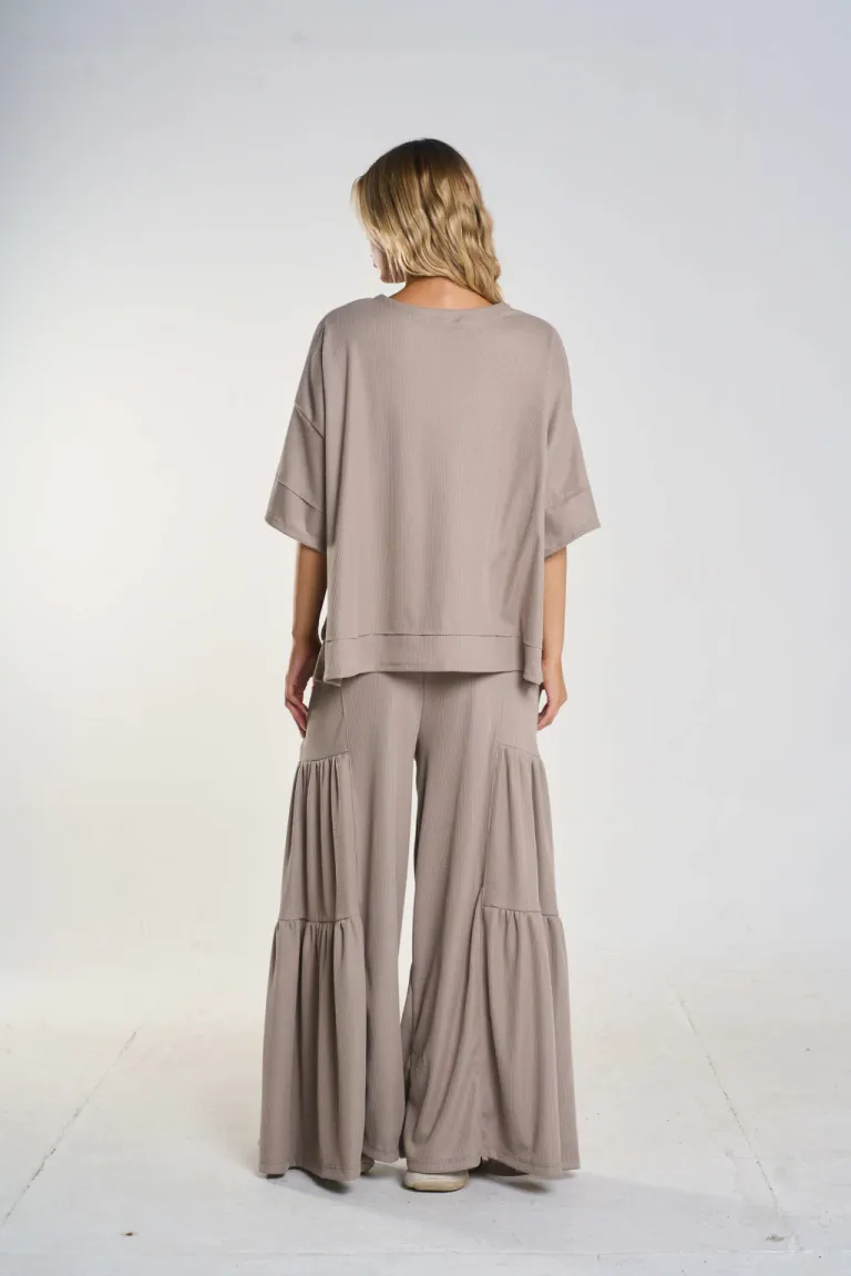 Pantalón ancho de corte amplio y cintura elástica para mujer de Belle en Pantalones para argentina