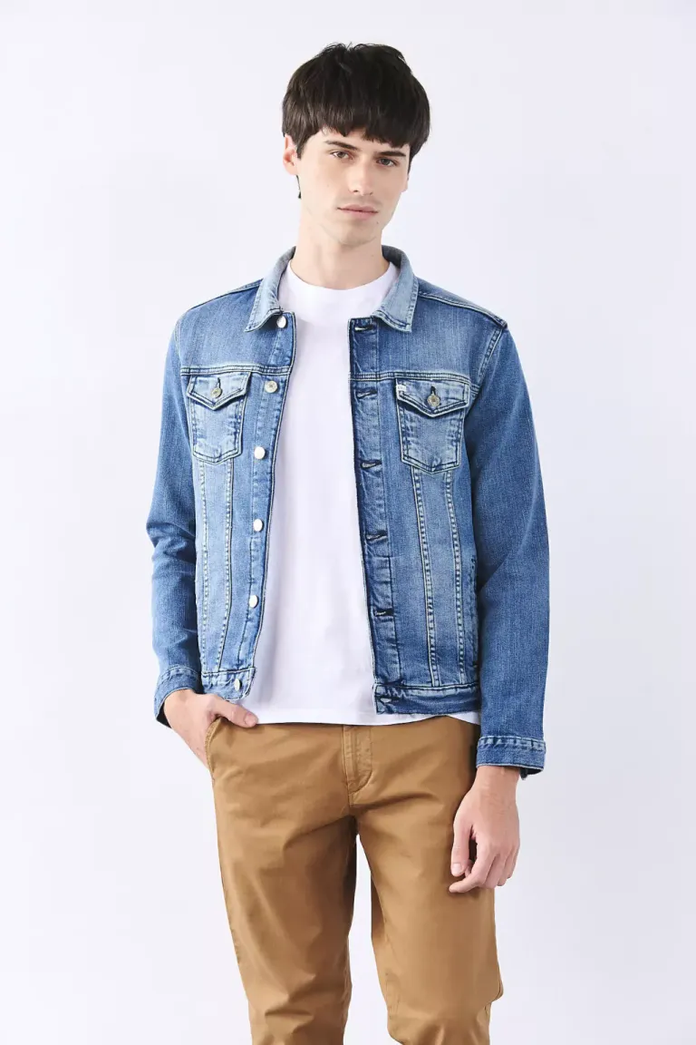 Chaqueta de jean azul con diseño slim para hombres de Bensimon en Abrigos y Camperas para argentina