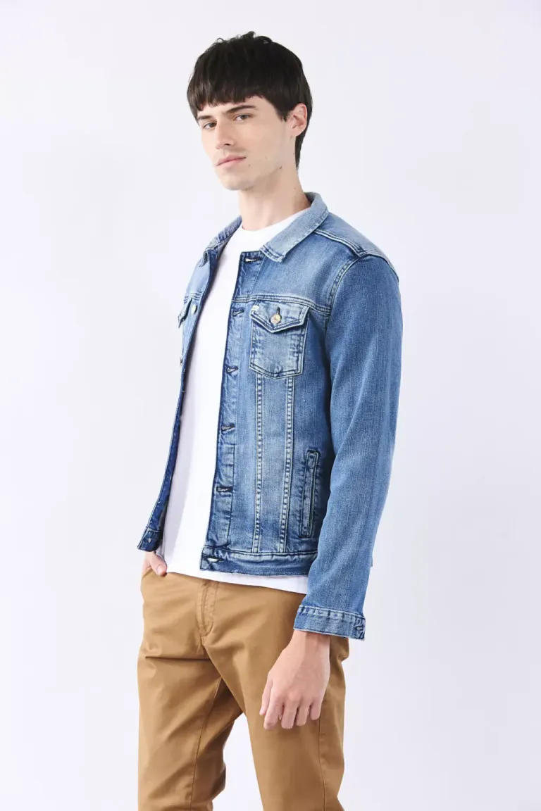 Chaqueta de jean azul con diseño slim para hombres de Bensimon en Abrigos y Camperas para argentina