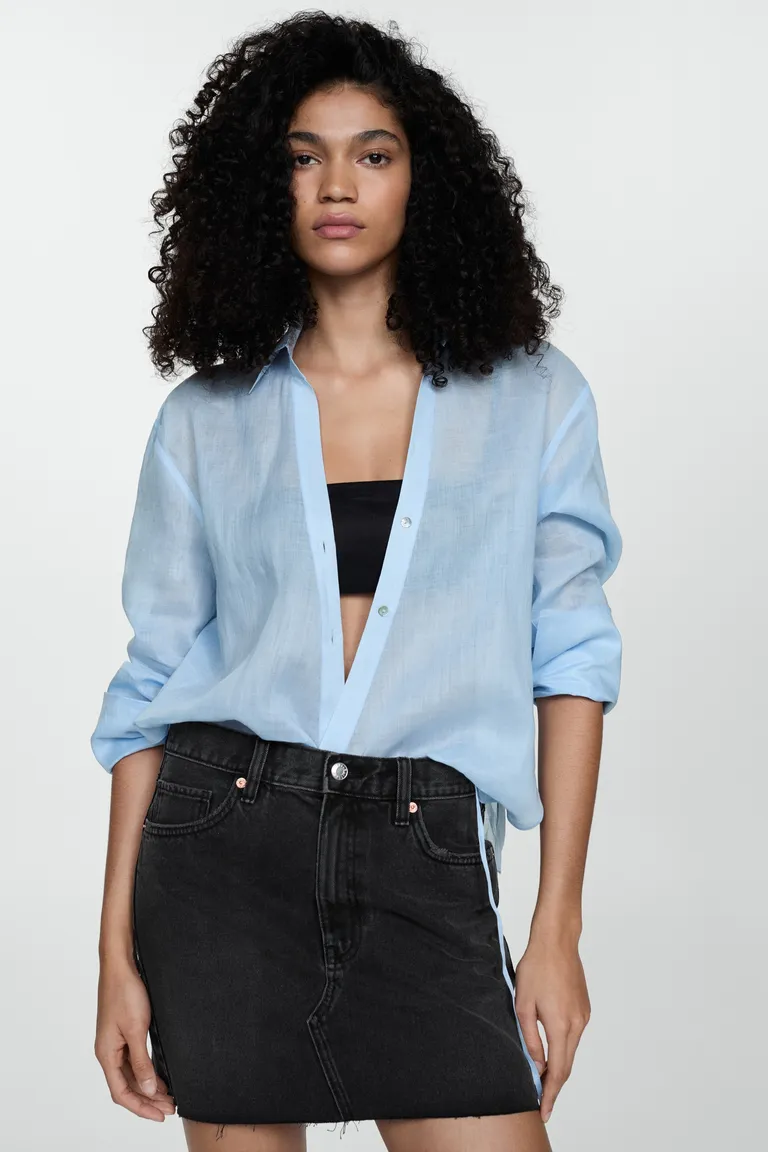 Minifalda denim deshilachada de Mango en Faldas para argentina