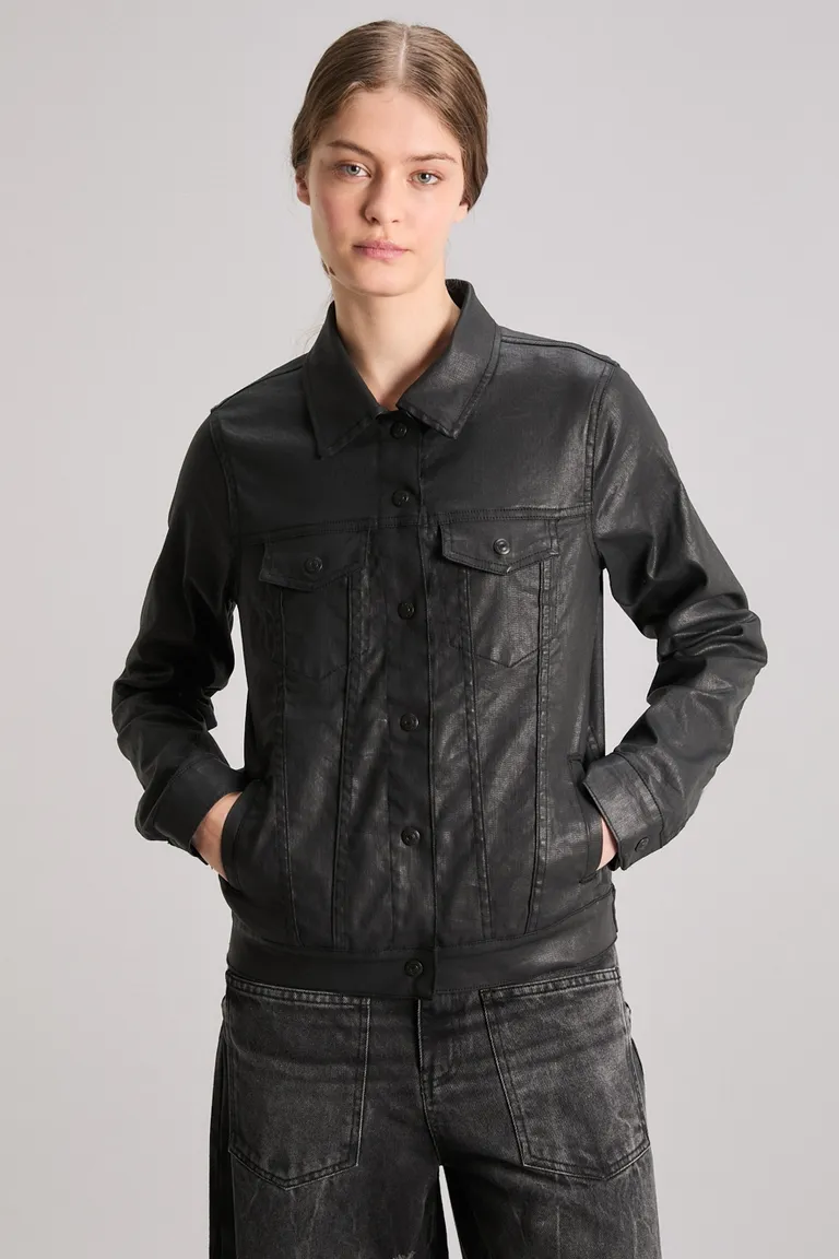Chaqueta de cuero premium negra de corte slim y largo regular para mujer de Kosiuko en Chaquetas para argentina