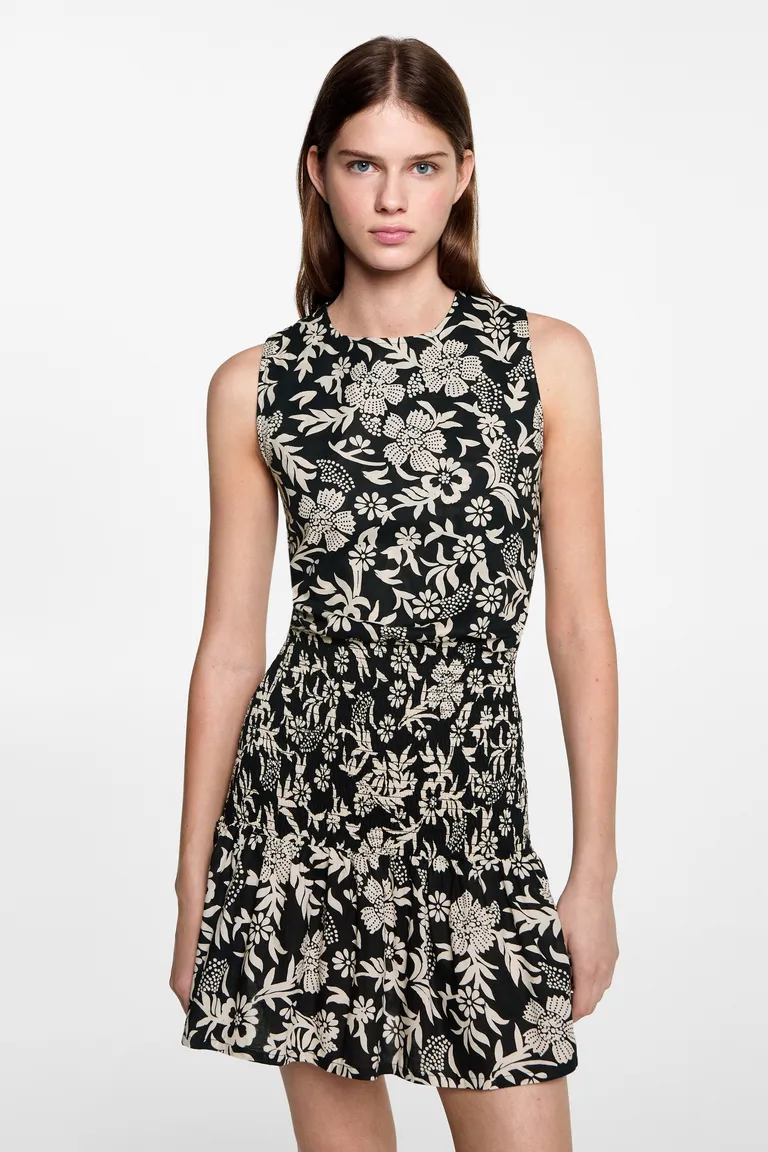 Vestido floral fruncido de Mango Teen en Vestidos para argentina