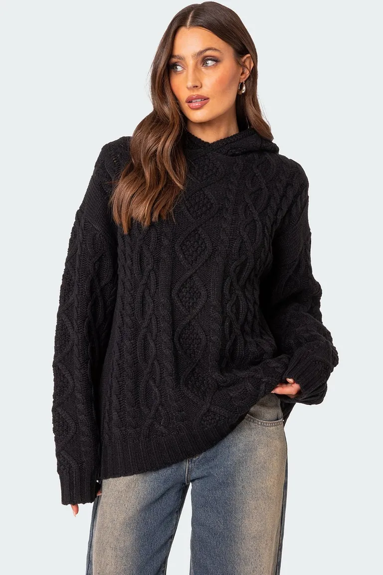 Buzo con capucha trenzado oversized de Edikted en Buzos y Sweaters para argentina
