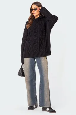 Buzo con capucha trenzado oversized de Edikted en Buzos y Sweaters para argentina