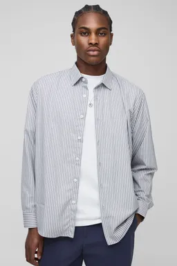 Camisa oversize rayas manga larga de Boohooman en Camisas para argentina
