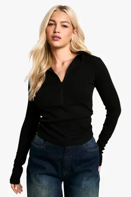 Top rib manga larga cierre de Boohoo en Buzos y Sweaters para argentina