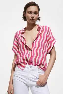 Camisa manga corta estampada de Mango en Camisas para argentina