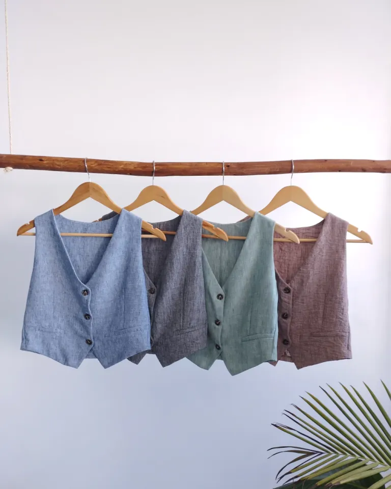 Chaleco lirio con bolsillo y botón marmolado en varios colores de Lemmon en Chalecos para argentina