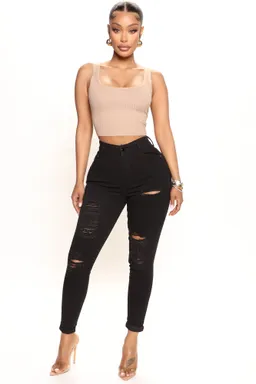 Jeans pitillo con desgaste de Fashion Nova en Pantalones para argentina