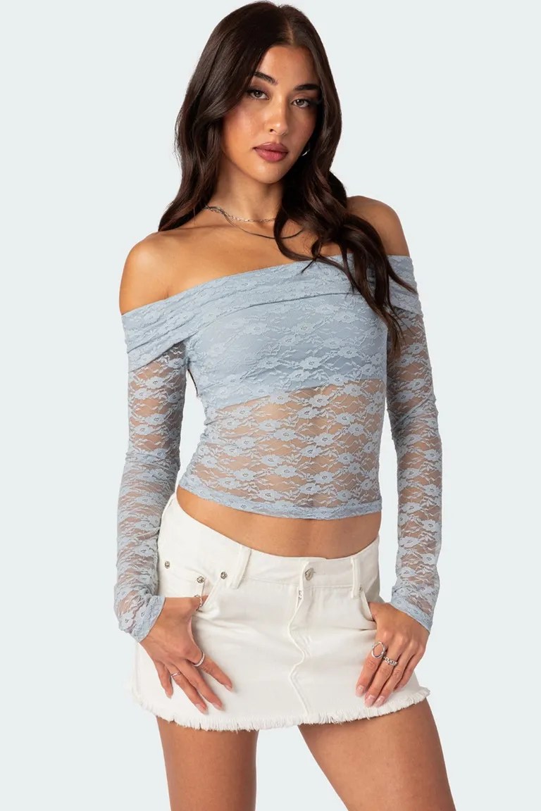 Top encaje transparente elysia de Edikted en Tops para argentina