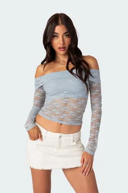 Top encaje transparente elysia de Edikted en Tops para argentina