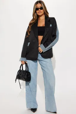 Blazer denim combinado de Fashion Nova en Blazers para argentina