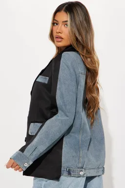 Blazer denim combinado de Fashion Nova en Blazers para argentina