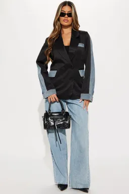 Blazer denim combinado de Fashion Nova en Blazers para argentina