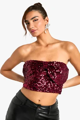 Top lentejuelas moño de Boohoo en Tops para argentina
