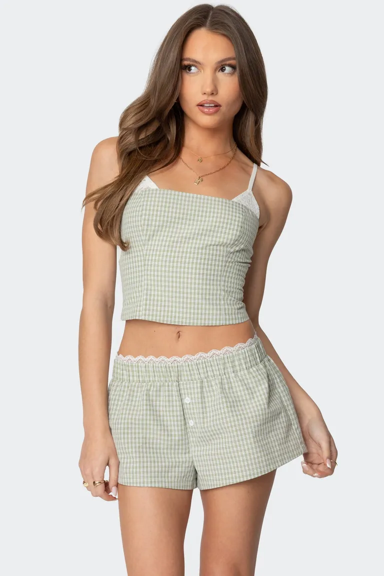 Top gingham capas lenorah de Edikted en Tops para argentina