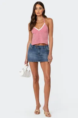 Top gingham espalda descubierta charmaine de Edikted en Tops para argentina