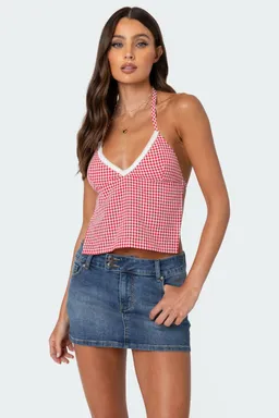 Top gingham espalda descubierta charmaine de Edikted en Tops para argentina