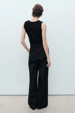 Pantalón algodón wideleg cinturón de Mango en Pantalones para argentina