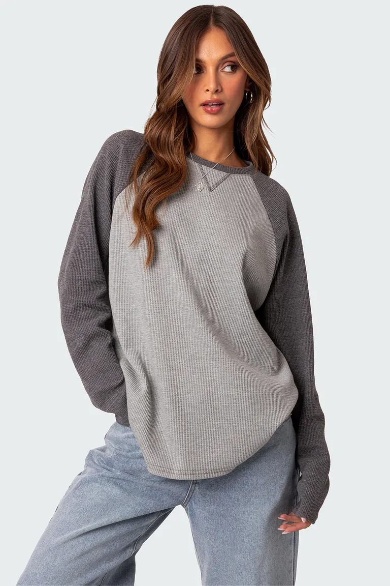 Top waffle holgado time de Edikted en Buzos y Sweaters para argentina