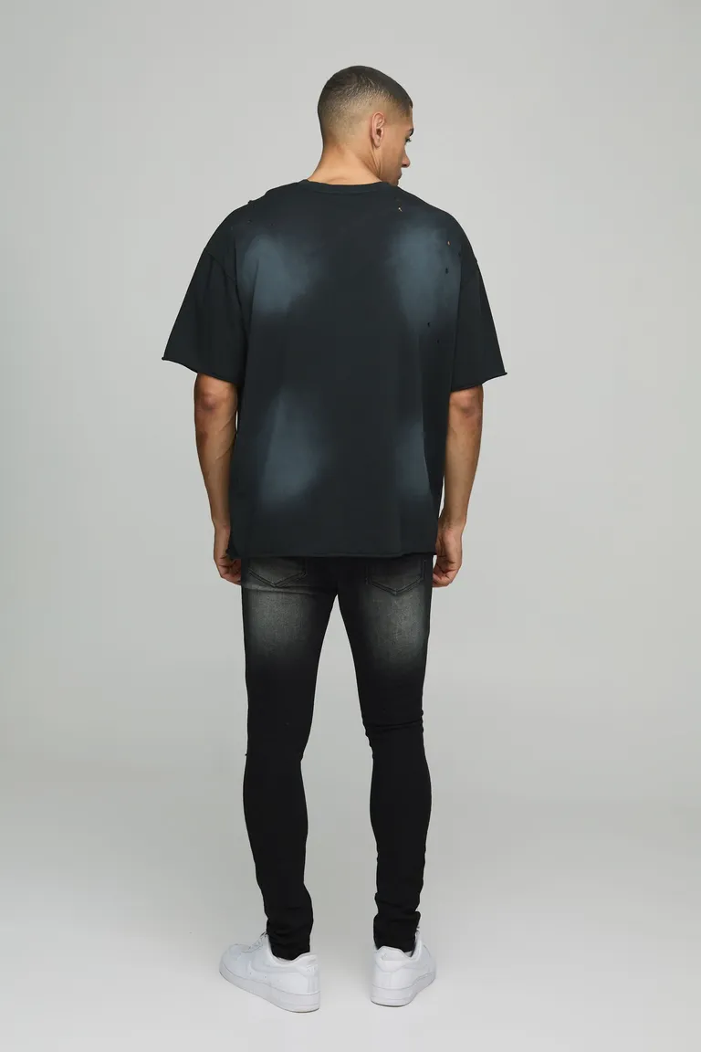 Jeans súper ajustados negros rotos de Boohooman en Pantalones para argentina