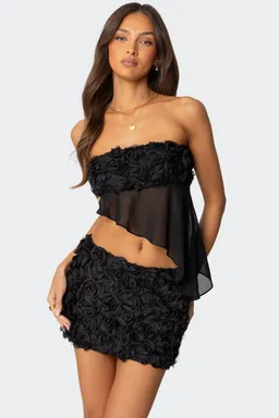 Top flor asimétrico chiffon nya de Edikted en Tops para argentina